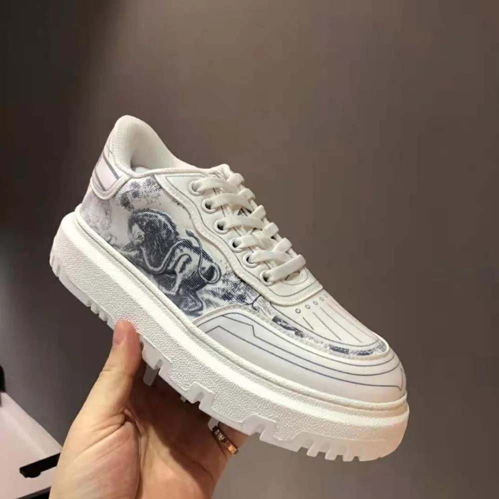 Dior Addict Sneaker French Blue Toile de Jouy Technical Fabric for Women