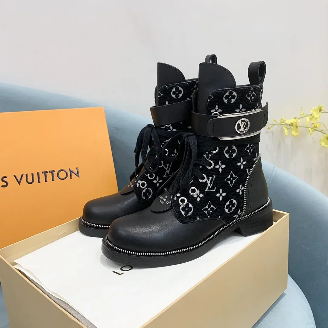 Louis Vuitton Metropolis Flat Ranger Boots Black Louis Vuitton Metropolis Flat Ranger Boots Black