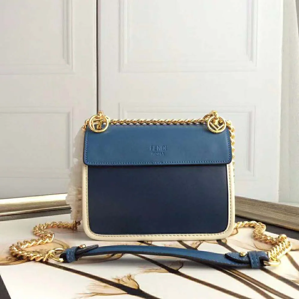 Fendi Kan I F Small Dark Blue Leather Mini for Women in Bag Fendi Kan I F Small Dark Blue Leather Mini for Women in Bag