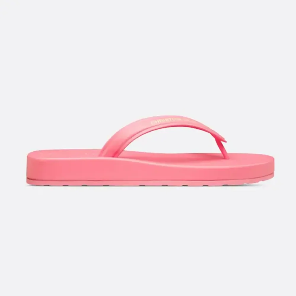 Dior Diorsea Thong Sandal Candy Pink Leather for Women in Effect Fabric Dior Diorsea Thong Sandal Candy Pink Leather for Women in Effect Fabric