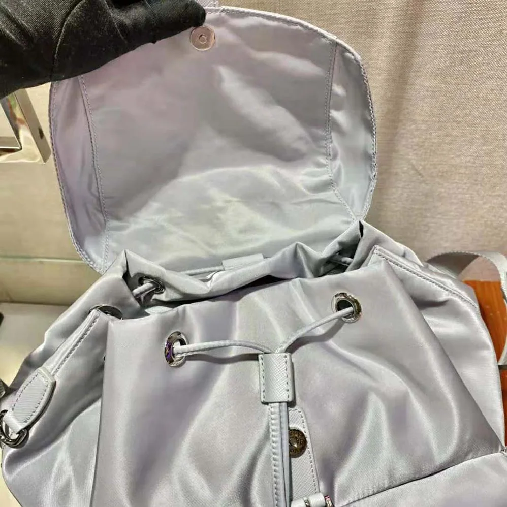 Prada Re-Nylon Medium Backpack for Women in Navy