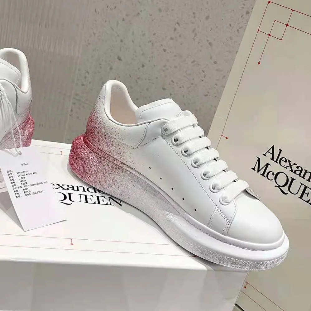 Alexander Mcqueen Oversized Sneaker in White for Women in Pink