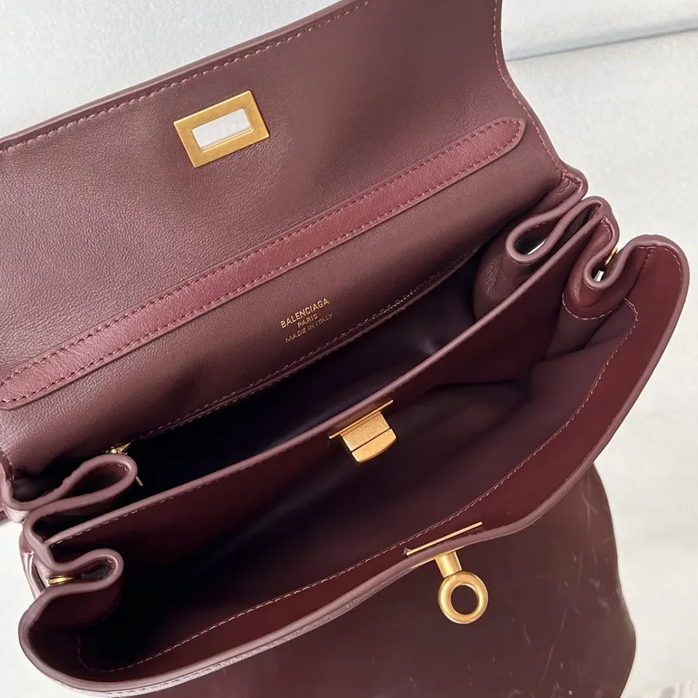 Balenciaga Rodeo Handbag Small In Dark Burgundy Smooth Calfskin Aged for Women in Gold Hardware Balenciaga Rodeo Handbag Small In Dark Burgundy Smooth Calfskin Aged for Women in Gold Hardware