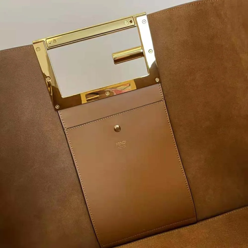 Fendi Way Medium Made of Camellia-Colored Leather Bag for Women in Brown Fendi Way Medium Made of Camellia-Colored Leather Bag for Women in Brown