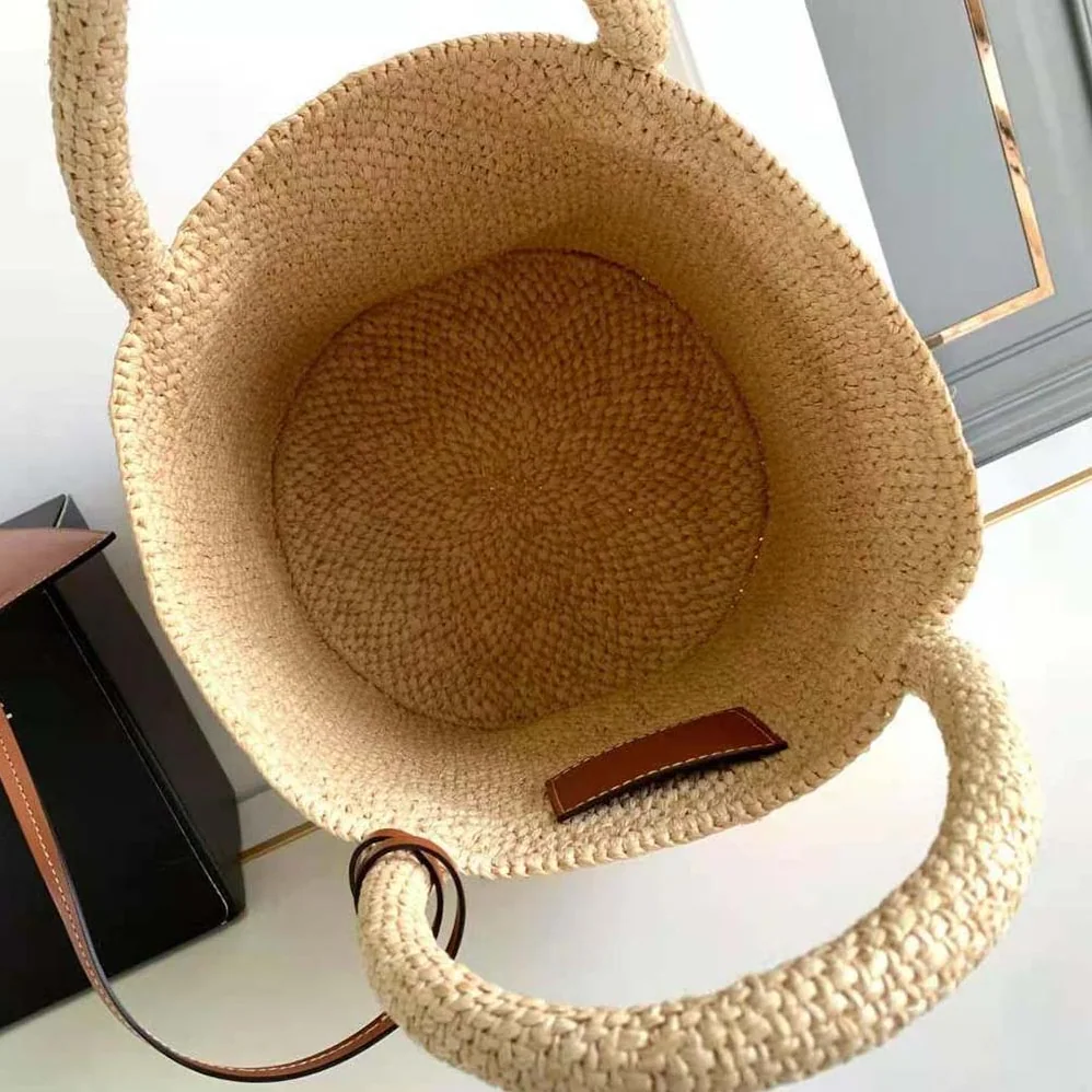 Celine Supple Small Triomphe Celine Classic Panier in Raffia and Calfskin for Women Celine Supple Small Triomphe Celine Classic Panier in Raffia and Calfskin for Women