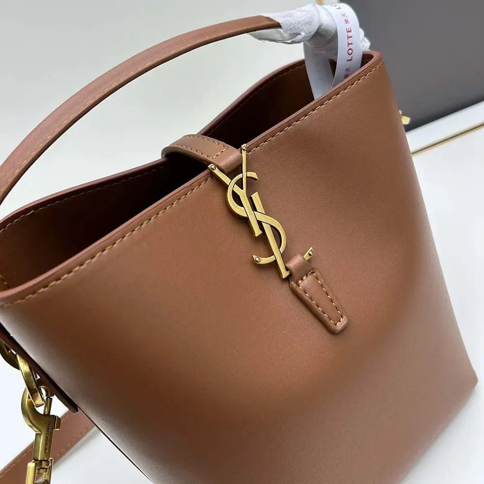Saint Laurent YSL Le 37 Small in Shiny Leather for Women in Tan
