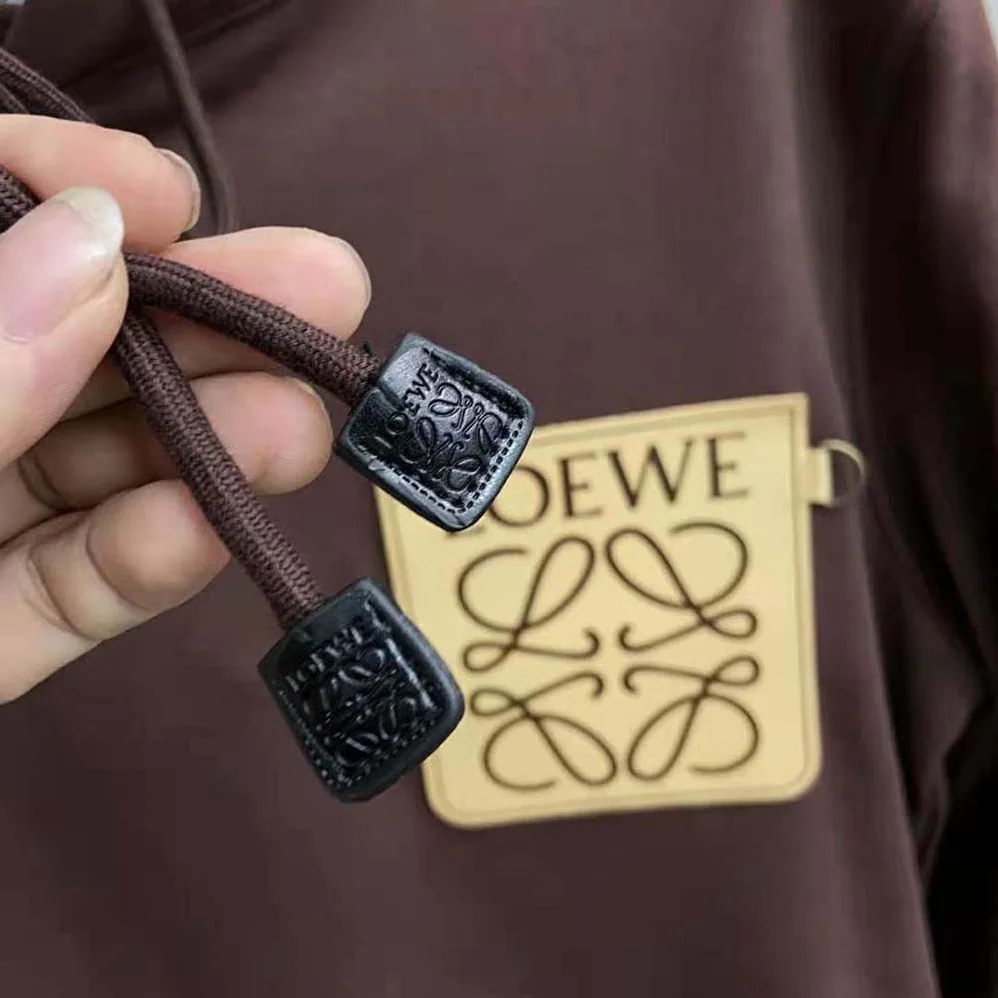 Loewe Anagram Leather Patch Hoodie in Cotton for Men