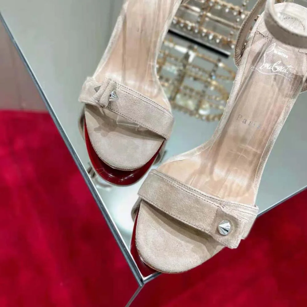 Christian Louboutin Umberta 100 mm in Suede Calfskin for Women in Sandy