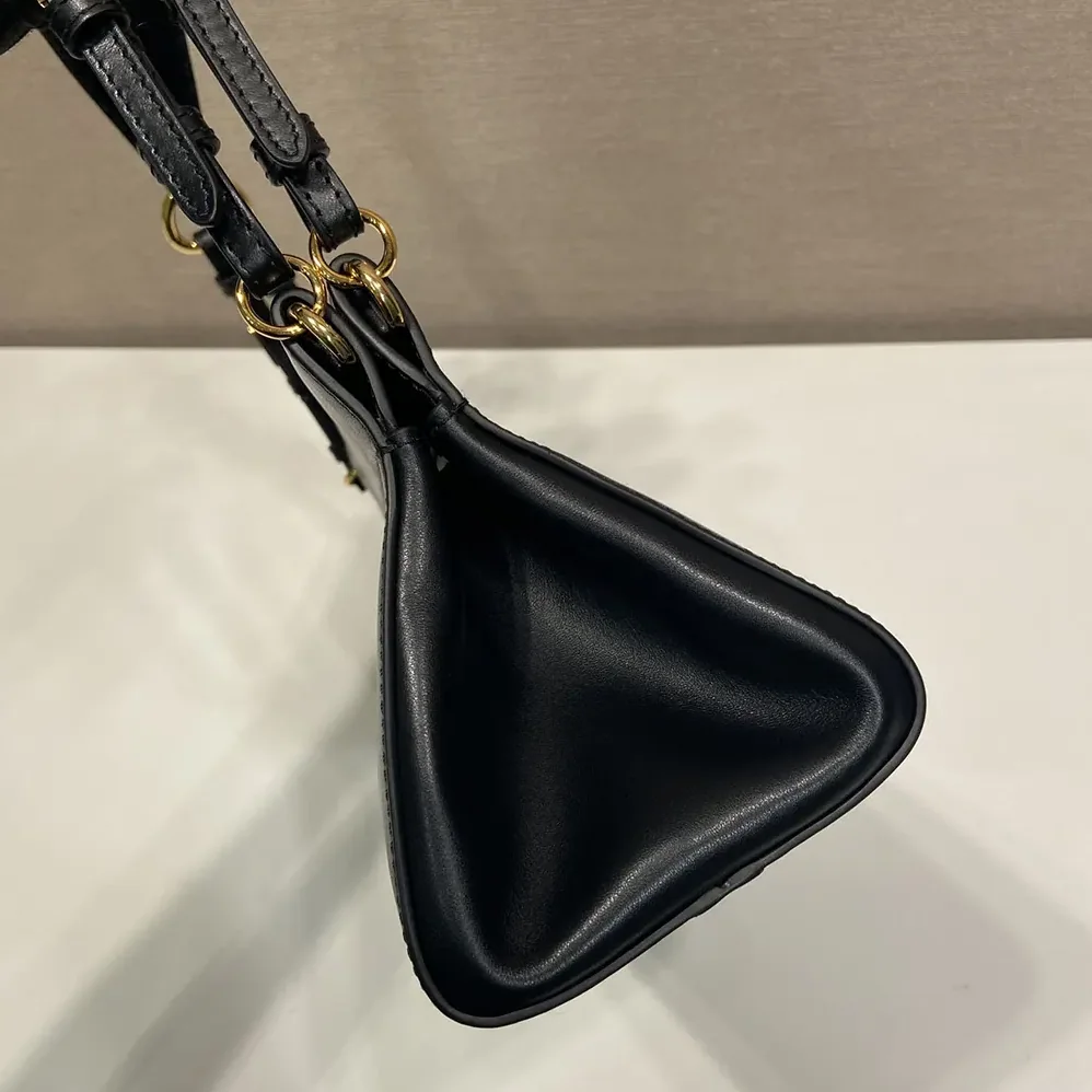 Prada Enchaîné Medium Leather Bag for Women in Black