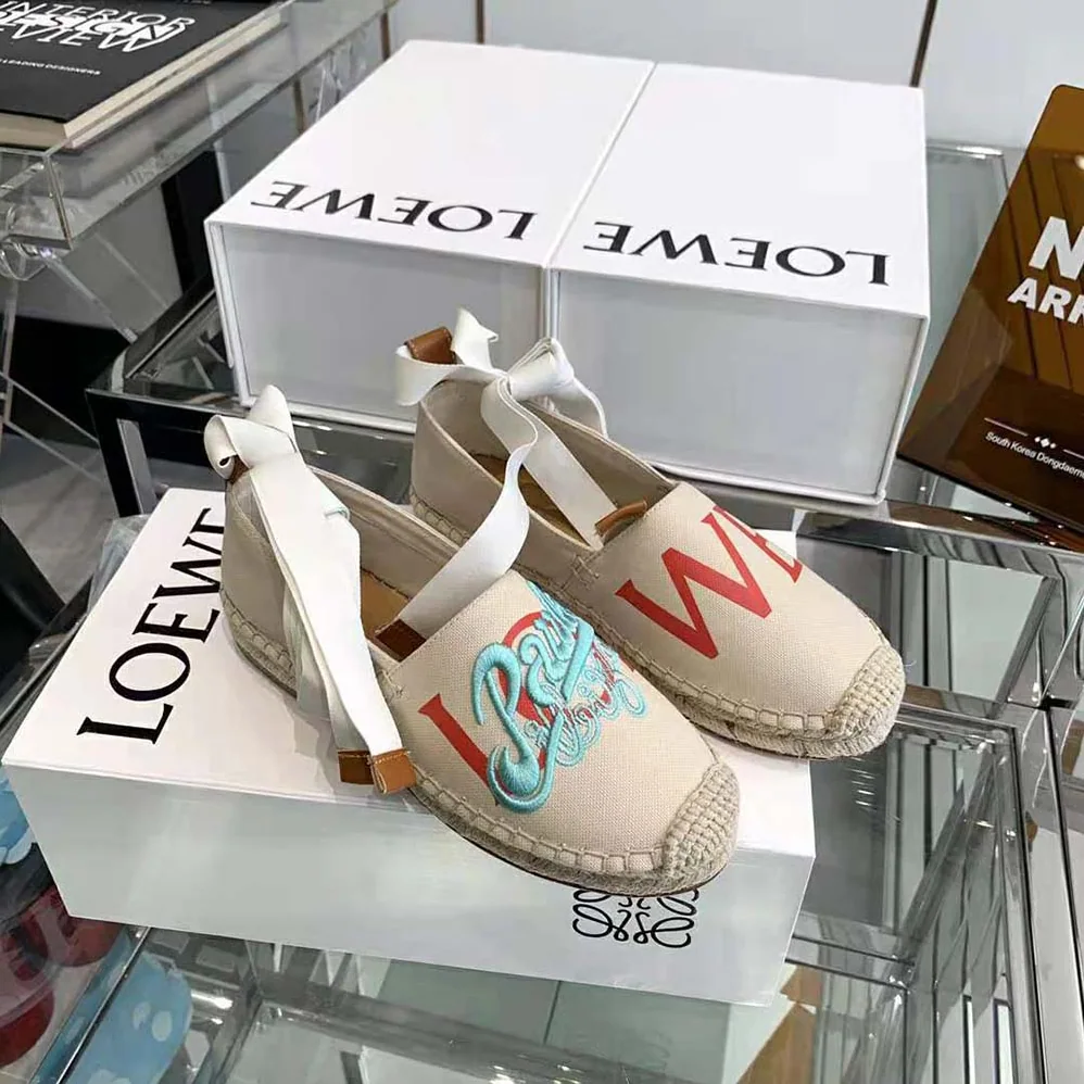 Loewe Paulas Ibiza Espadrille in Canvas for Women in Beige