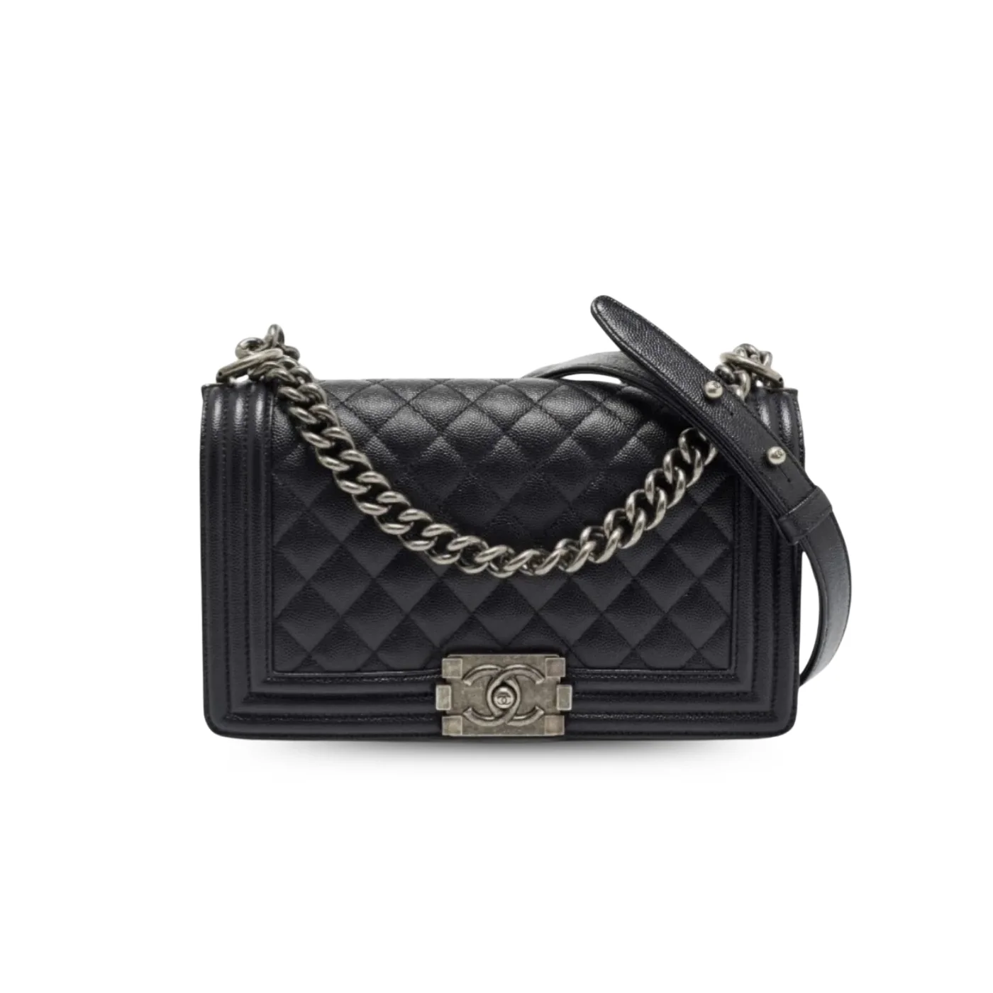 Chanel Boy Medium Crossbody Bag in Black Palladium Hardware