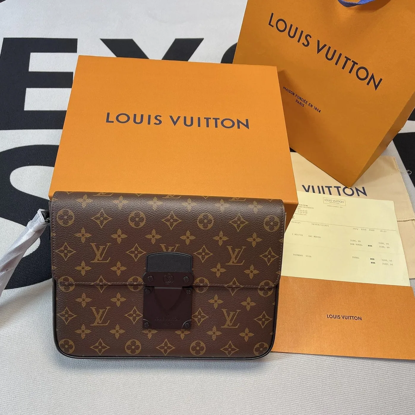Louis Vuitton S Lock A4 Pouch Monogram Macassar Canvas Louis Vuitton S Lock A4 Pouch Monogram Macassar Canvas