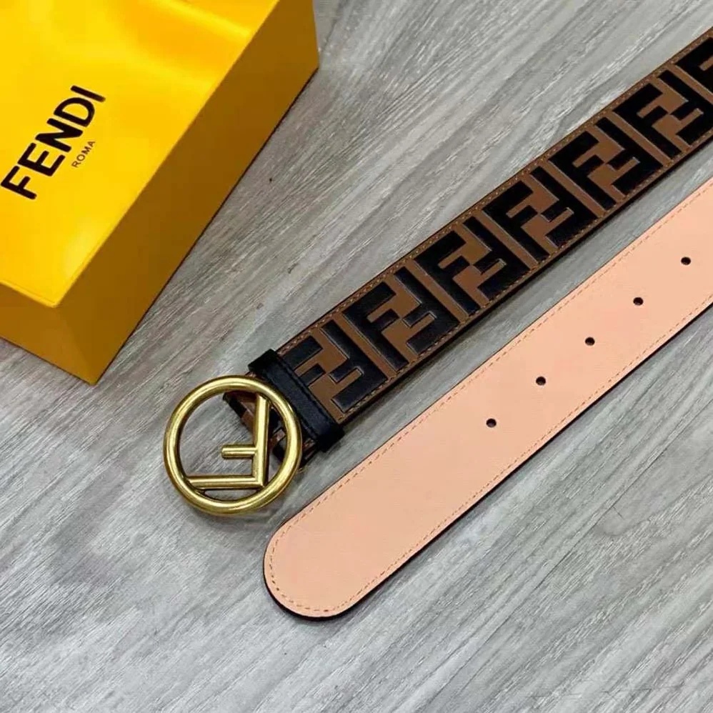 Fendi F is Fendi Belt Brown FF leather-8C0585A5TLF13VK for Women Fendi F is Fendi Belt Brown FF leather-8C0585A5TLF13VK for Women