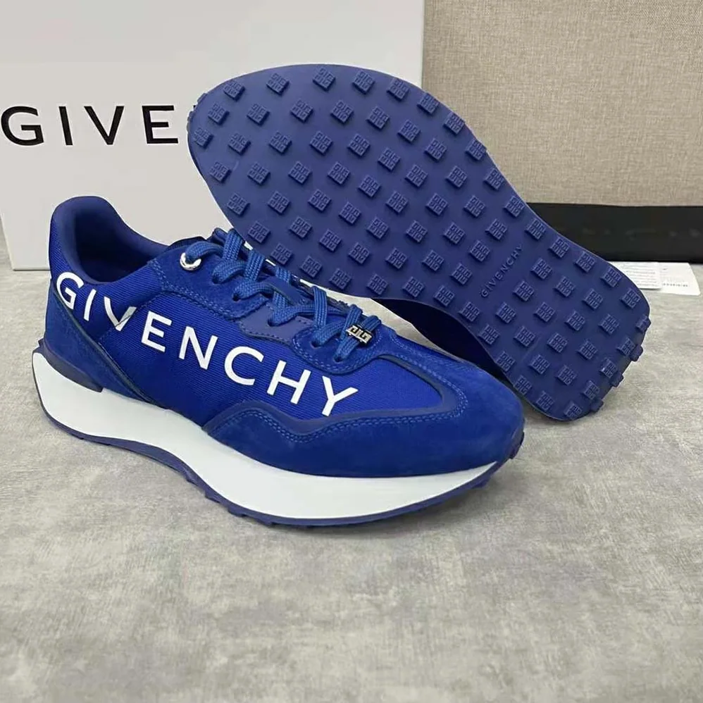 Givenchy GIV Runner Sneakers in Suede Leather and Nylon for Men in Blue Givenchy GIV Runner Sneakers in Suede Leather and Nylon for Men in Blue
