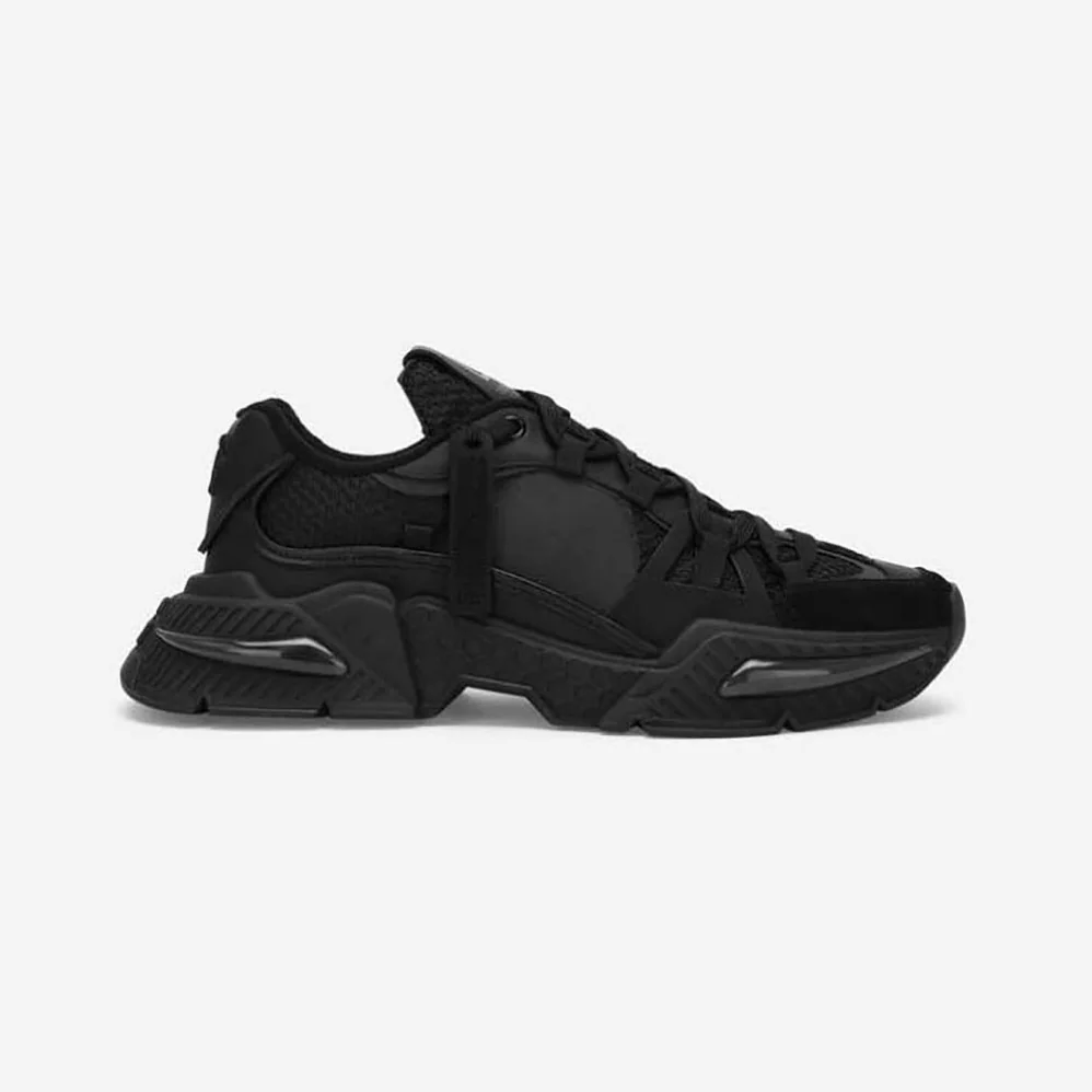 Dolce Gabbana D&G Mixed-Material Airmaster Sneakers for Unisex in Black Dolce Gabbana D&G Mixed-Material Airmaster Sneakers for Unisex in Black
