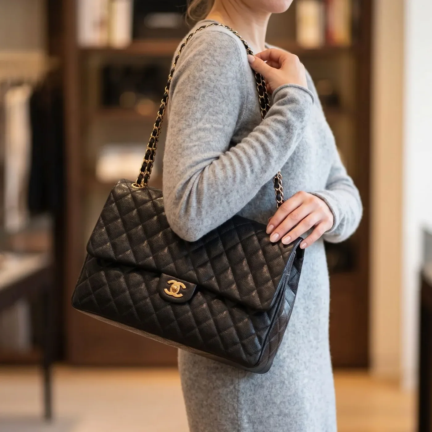 Chanel Airport Crossbody Bag in Black Gold Hardware Chanel Airport Crossbody Bag in Black Gold Hardware