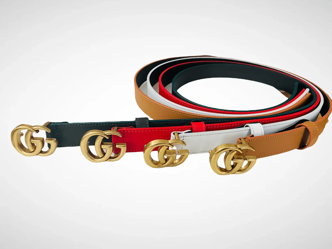 Leather Belt Gold Buckle