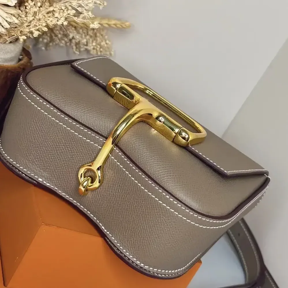 Hermes Della Cavalleria Mini Bag Epsom Leather for Women in Grey/Gold