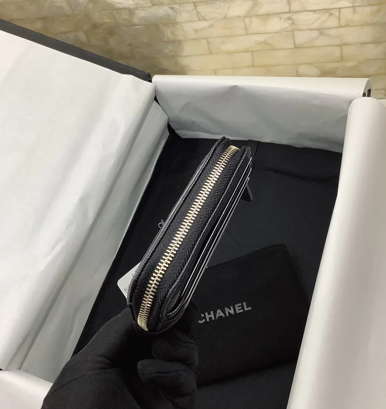 Chanel CO-CO Boy Flap Card Holder in Gold Hardware Black Chanel CO-CO Boy Flap Card Holder in Gold Hardware Black