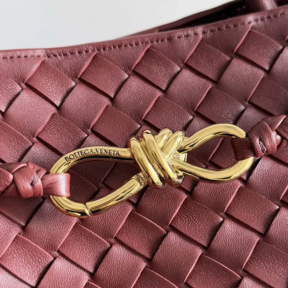 Bottega Veneta Large Andiamo in Lambskin Leather for Women in Dark Red