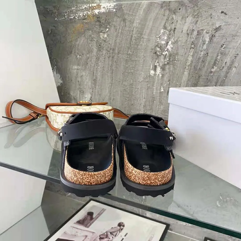 Dior By Birkenstock Milano Sandal Black Nubuck Calfskin for Men