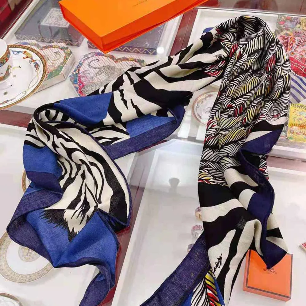 Hermes Zebra Pegasus Giant Triangle for Women in Blue