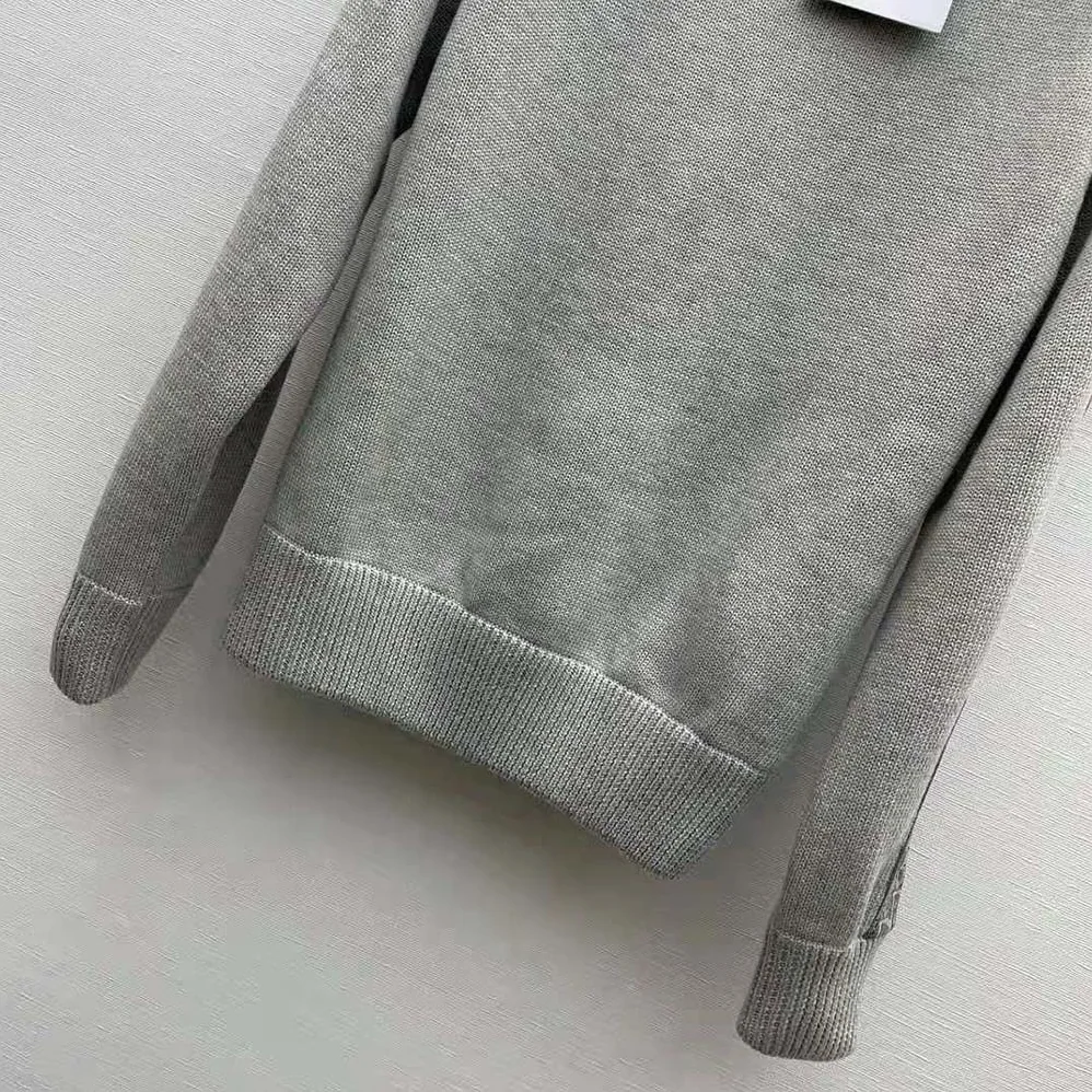 Dior Sweater with Dior Oblique Inserts Gray Cotton Jersey for Men