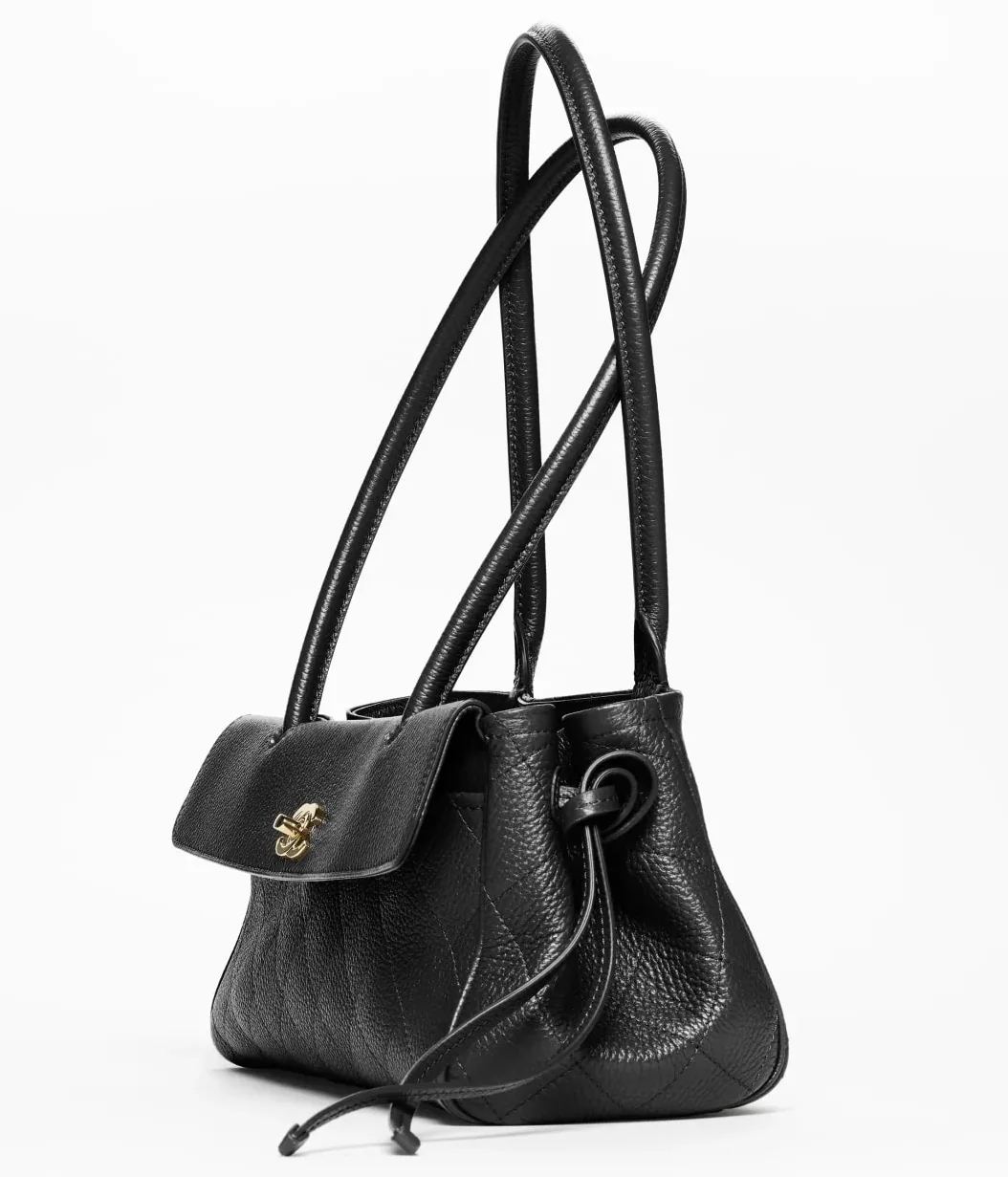 Chanel Small Shopping Shoulder Bag / Black Gold Hardware AS6288