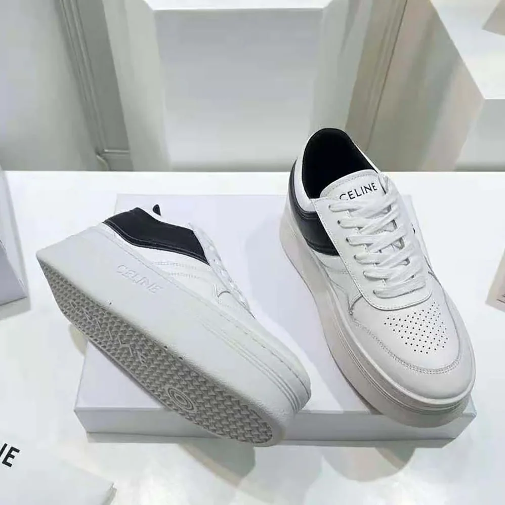 Celine Block Sneakers with Wedge Outsole in Calfskin for Women Celine Block Sneakers with Wedge Outsole in Calfskin for Women