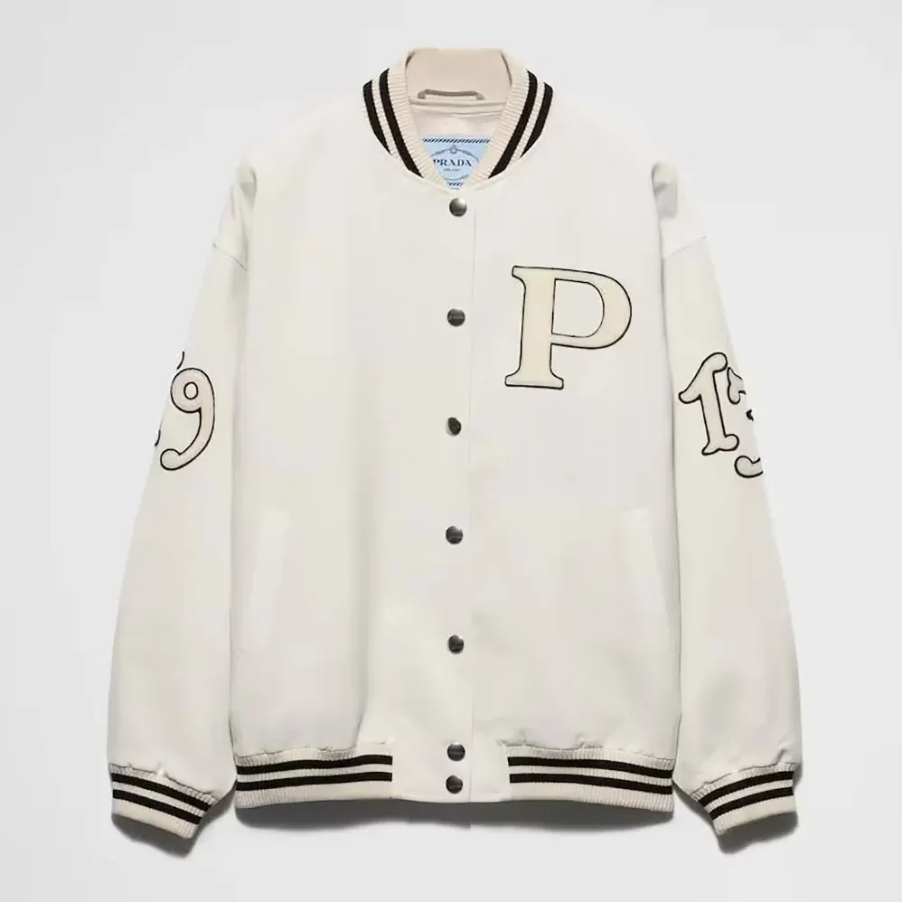Prada Kid Mohair Bomber Jacket with Patches for Men Prada Kid Mohair Bomber Jacket with Patches for Men