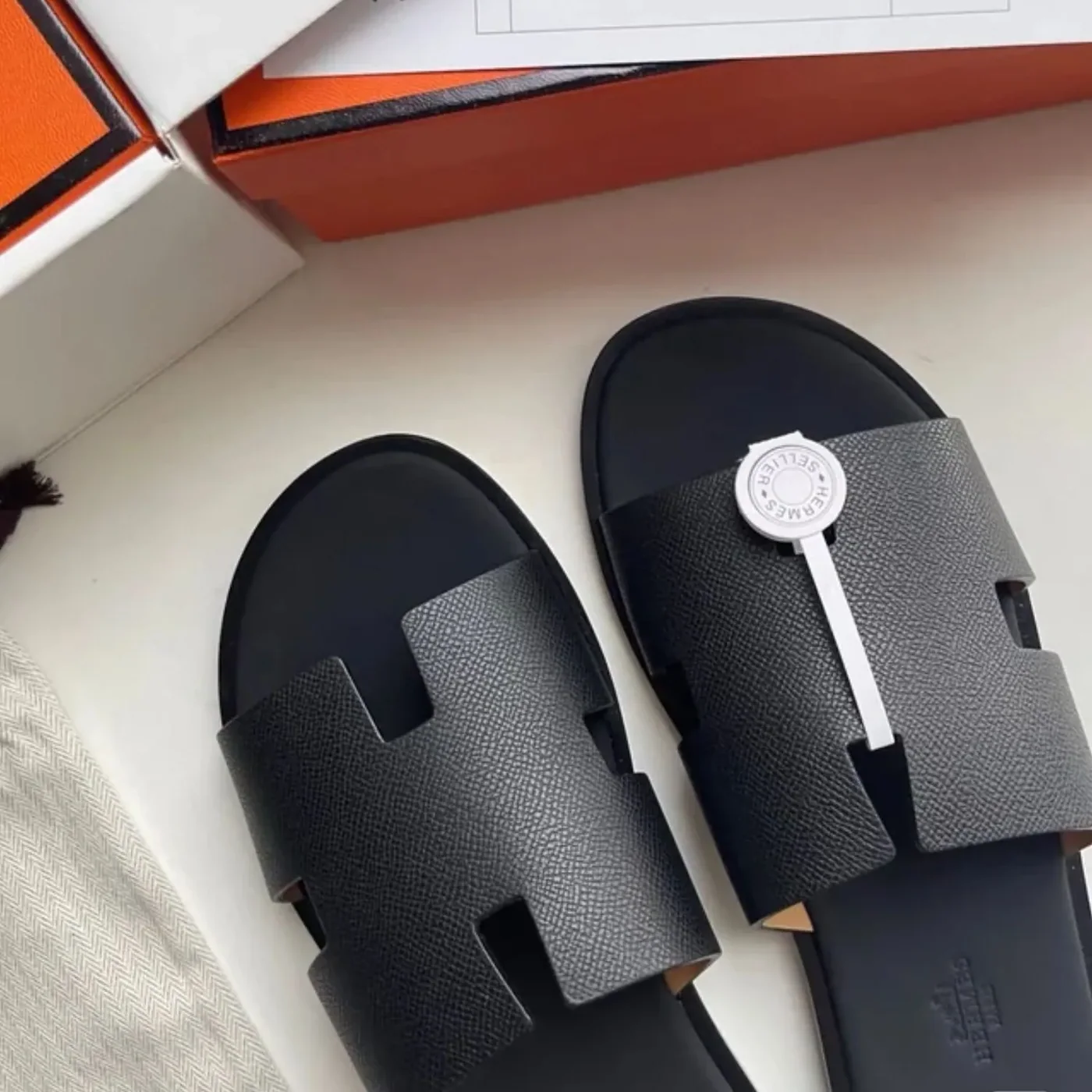 Hermes Izmir Sandals Black Hermes Izmir Sandals Black