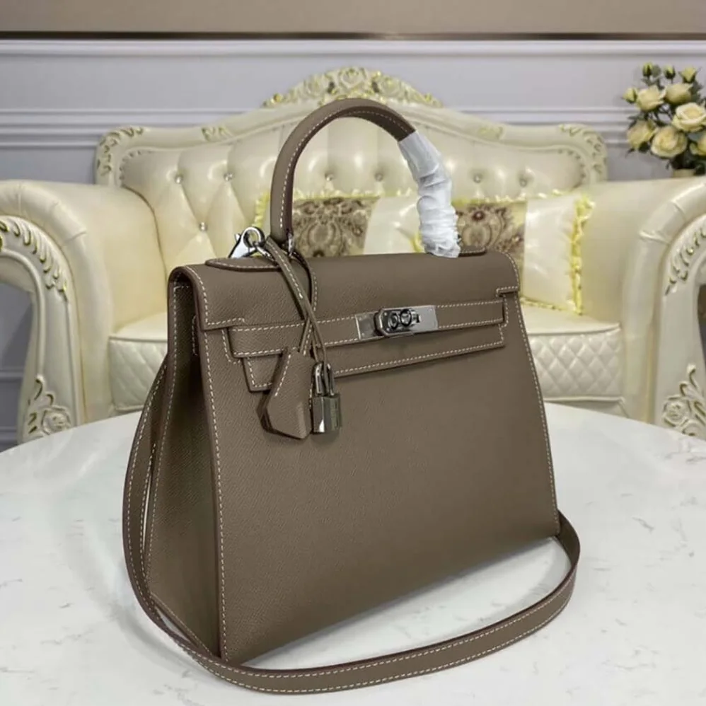 Hermes Kelly Bag 28 Epsom Leather for Women in Gray