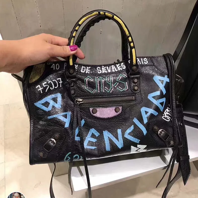 Balenciaga Classic City S Graffiti Small Should Bag in Lambskin for Women Balenciaga Classic City S Graffiti Small Should Bag in Lambskin for Women