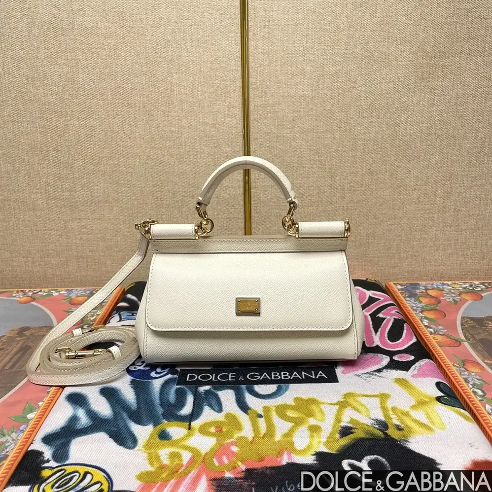 Dolce Gabbana D&G Small Sicily Handbag for Women in White Dolce Gabbana D&G Small Sicily Handbag for Women in White