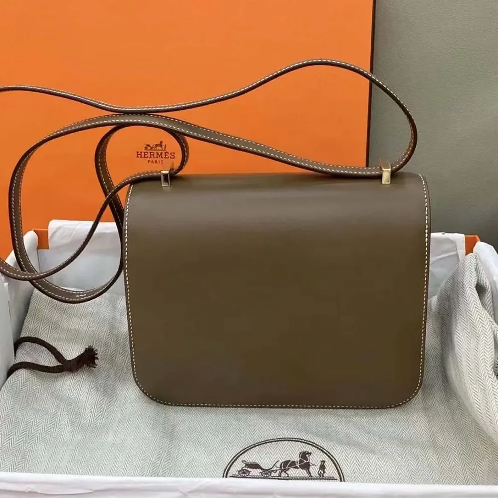 Hermes Constance 24 Bag Box Leather for Women in Gray/Gold Hermes Constance 24 Bag Box Leather for Women in Gray/Gold