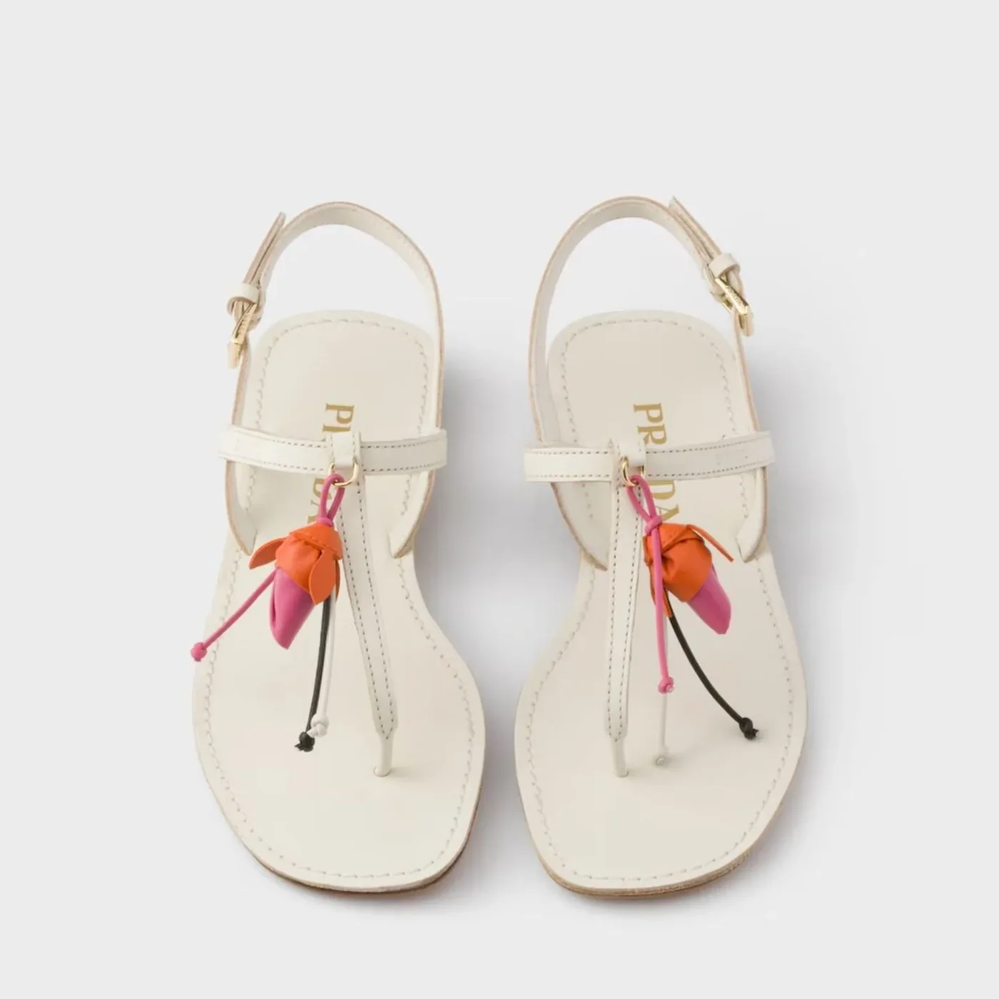 Prada Antiqued Thong Floral Ornament Sandals Chalk White 1Y510O_V69_F0K74_F_005 Prada Antiqued Thong Floral Ornament Sandals Chalk White 1Y510O_V69_F0K74_F_005