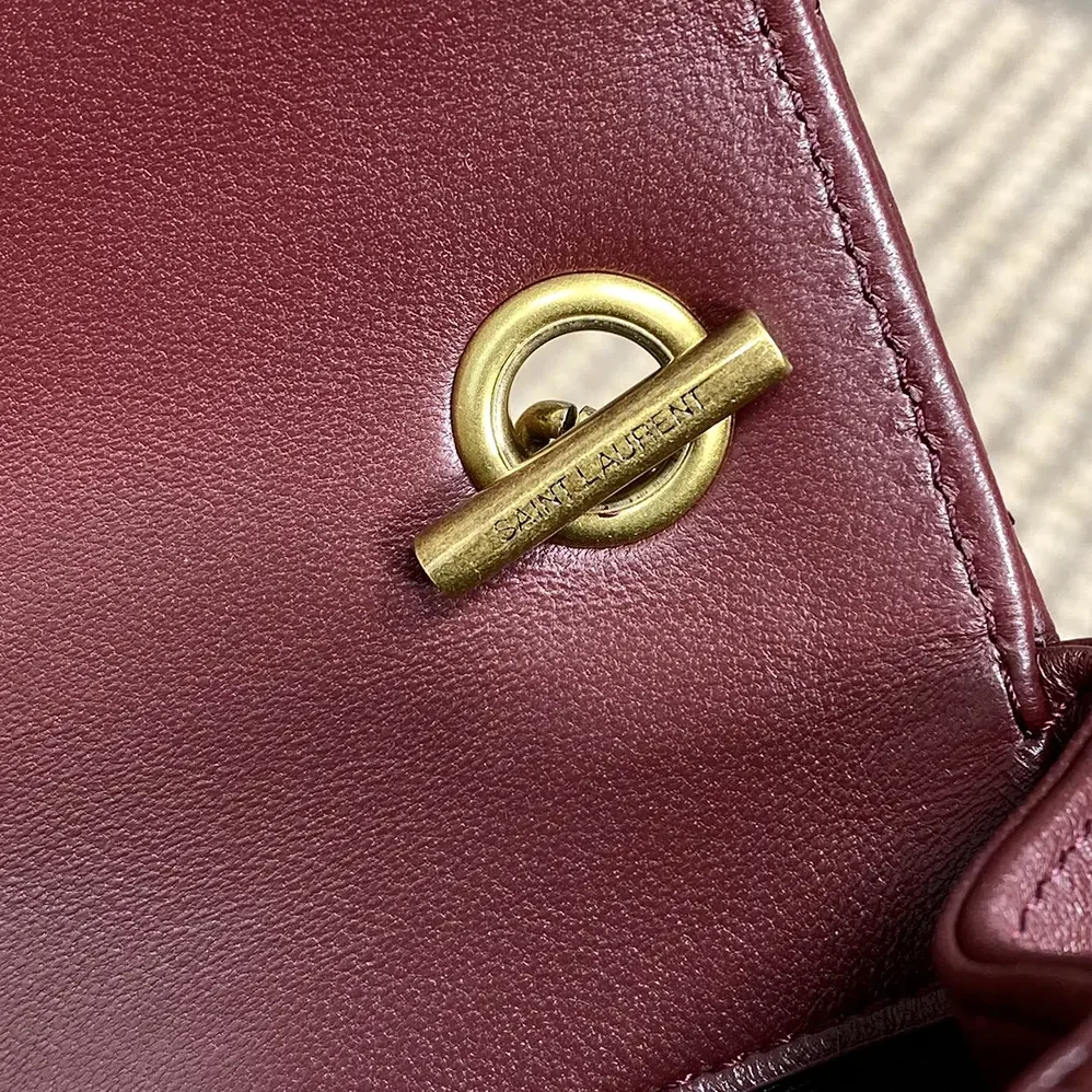 Saint Laurent YSL Loulou Mini in Lambskin for Women in Bordeaux Saint Laurent YSL Loulou Mini in Lambskin for Women in Bordeaux