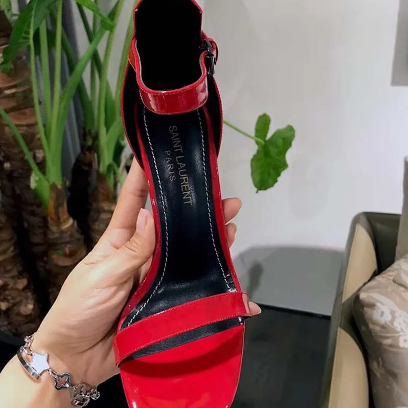 Saint Laurent YSL Opyum 110 Sandals Patent Leather for Women in Red Saint Laurent YSL Opyum 110 Sandals Patent Leather for Women in Red