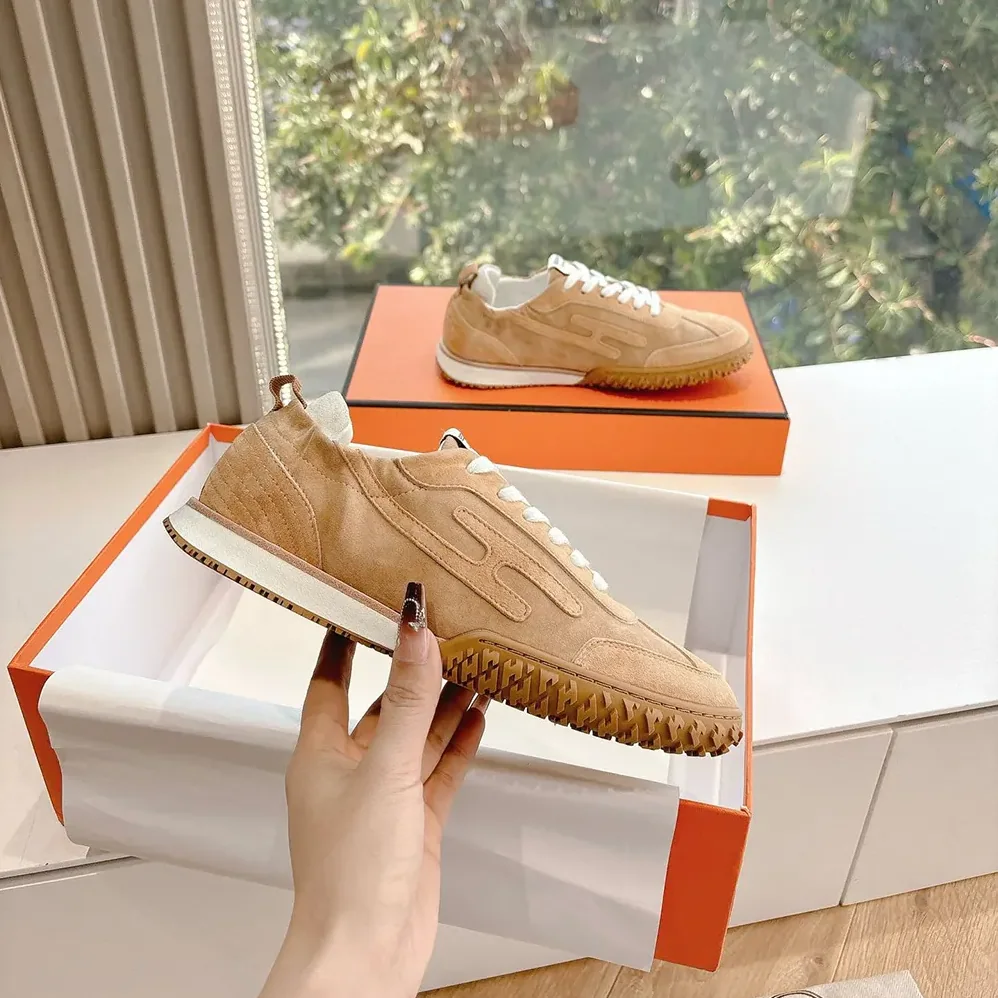 Hermes Jet Sneaker in Technical Canvas and Suede Goatskin for Unisex in Natural