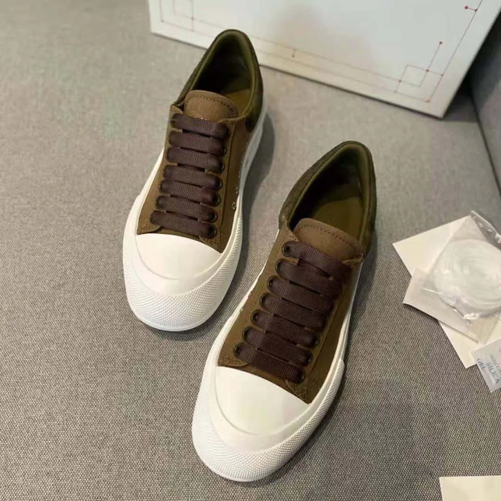 Alexander Mcqueen Deck Lace Up Plimsoll for Women in Brown Alexander Mcqueen Deck Lace Up Plimsoll for Women in Brown