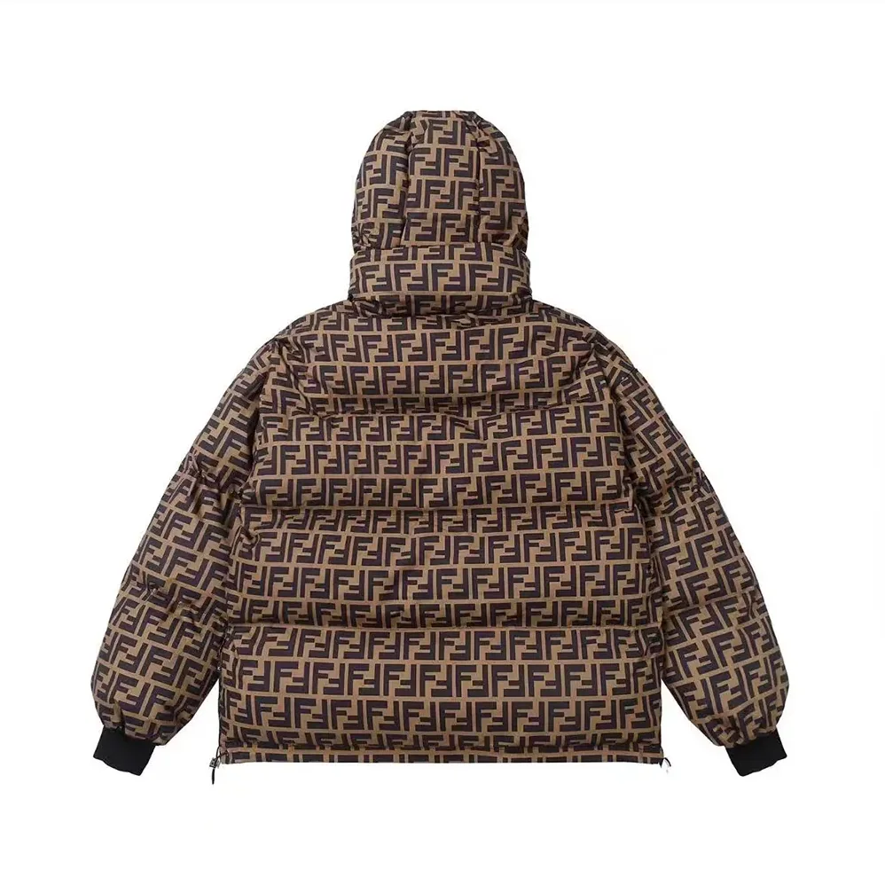 Fendi Down Jacket Brown FF Nylon Down Jacket for Women