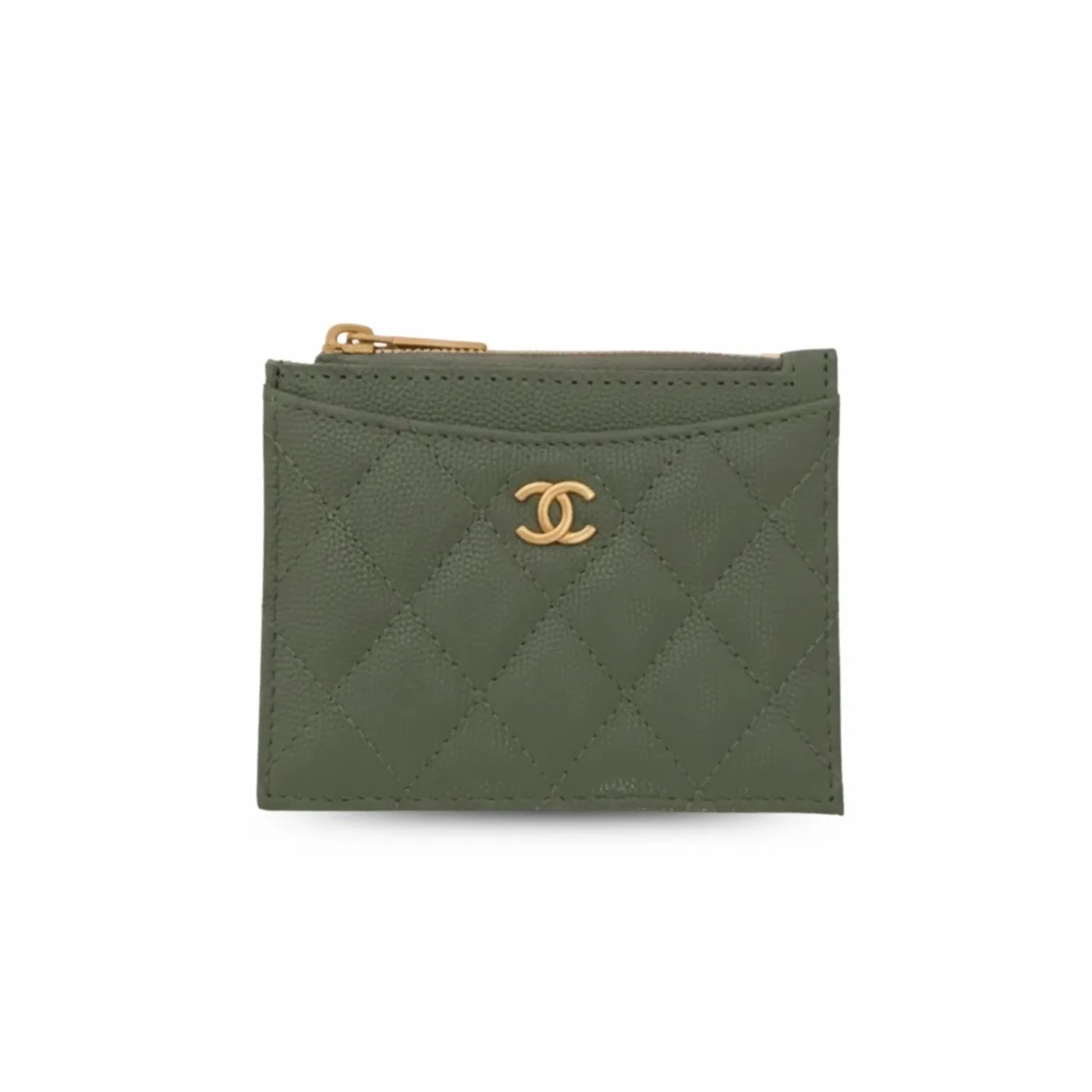 Chanel Flat Card Holder Olive Bag / Chanel Flat Card Holder Olive Bag /