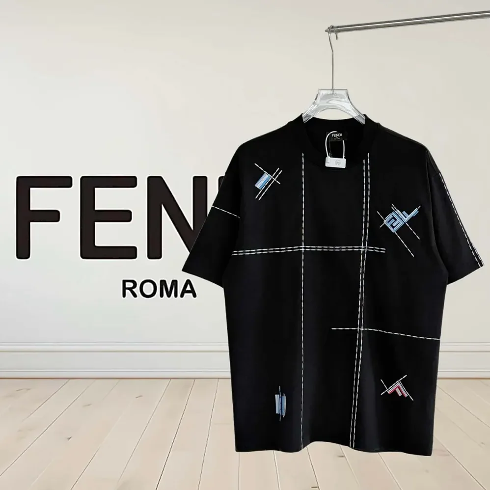 Fendi Dark Blue Cotton T for Men in shirt