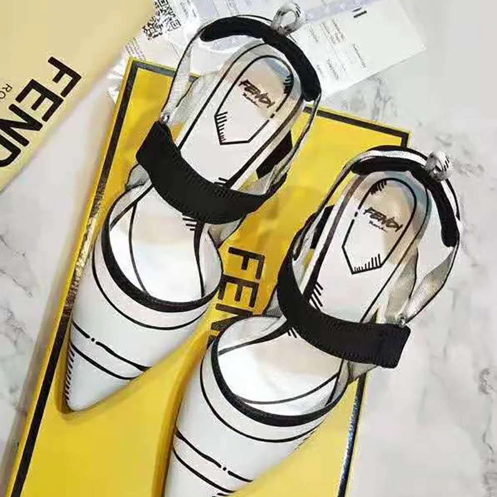 Fendi Slingbacks White Leather Colibrì Slingbacks 85 mm (3.3”) Heel for Women