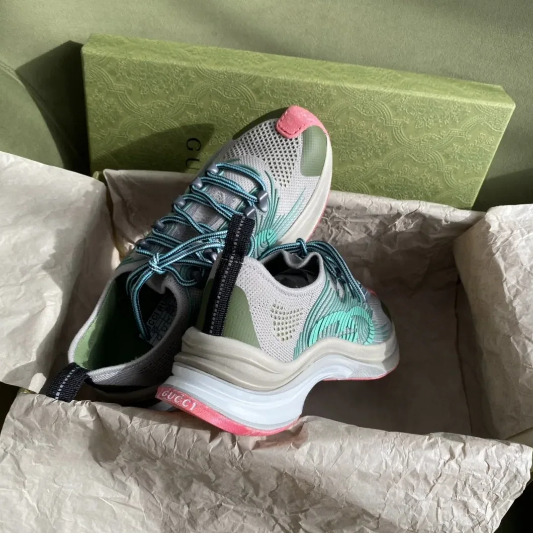 Gucci Run Sneaker Gray Orange for Men Gucci Run Sneaker Gray Orange for Men