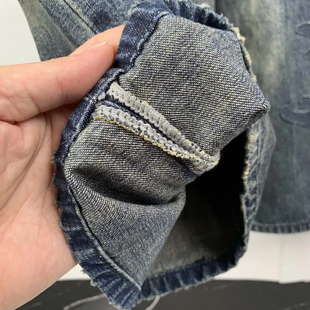 Balenciaga Minimal Baggy Pants In Dirty Grey And Light Blue Cotton Denim for Women Balenciaga Minimal Baggy Pants In Dirty Grey And Light Blue Cotton Denim for Women