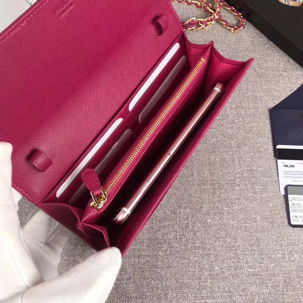 Prada Leather Shoulder Bag in Saffiano for Women in Rose Prada Leather Shoulder Bag in Saffiano for Women in Rose