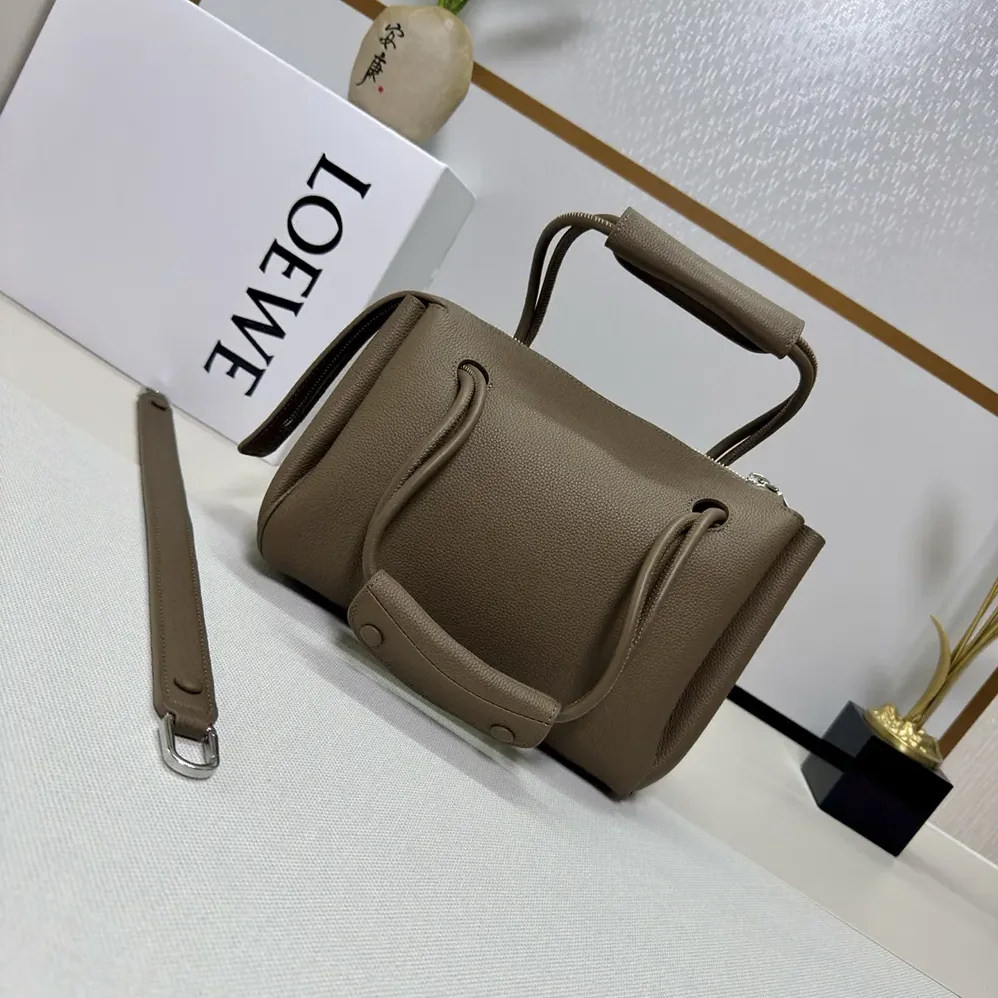 Loewe Small Madrid Bag in Supple Grained Calfskin for Women in Gray Loewe Small Madrid Bag in Supple Grained Calfskin for Women in Gray
