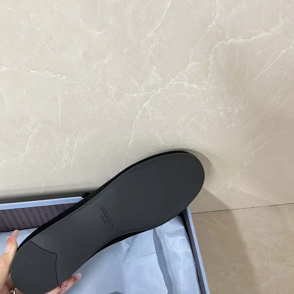 Prada Suede Ballerinas for Women in Black