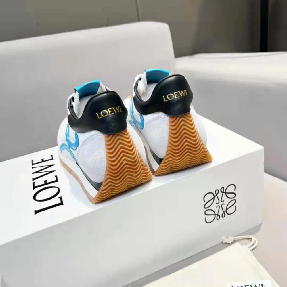 Loewe Flow Runner in Nylon and Calfskin for Unisex in Blue